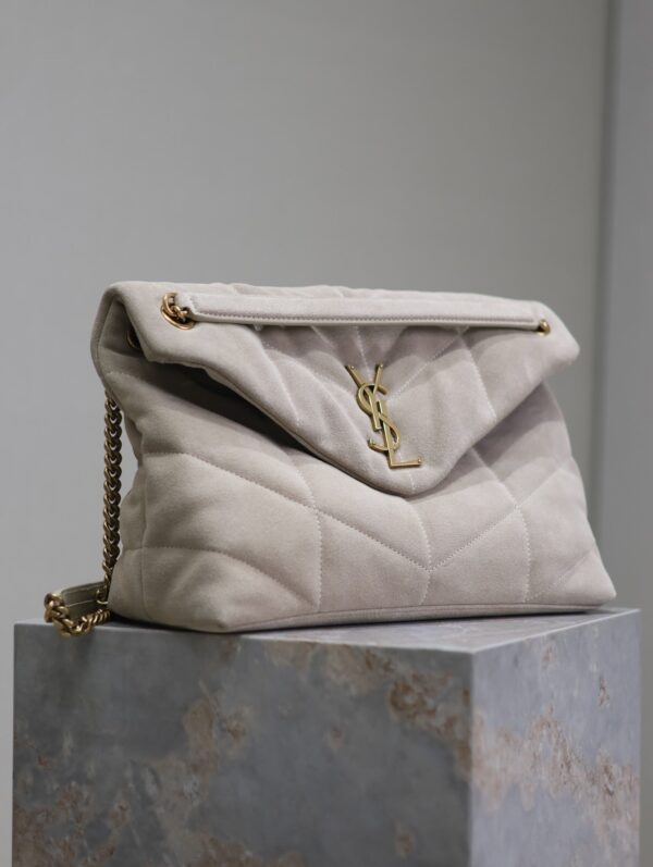 img_f8c0bdc9_20240811_i1723372260_1323_5_jpg YSL 25S LOULOU PUFFER GM 35 IN SMOKEY TAUPE SUEDE GOLD HARDWRE