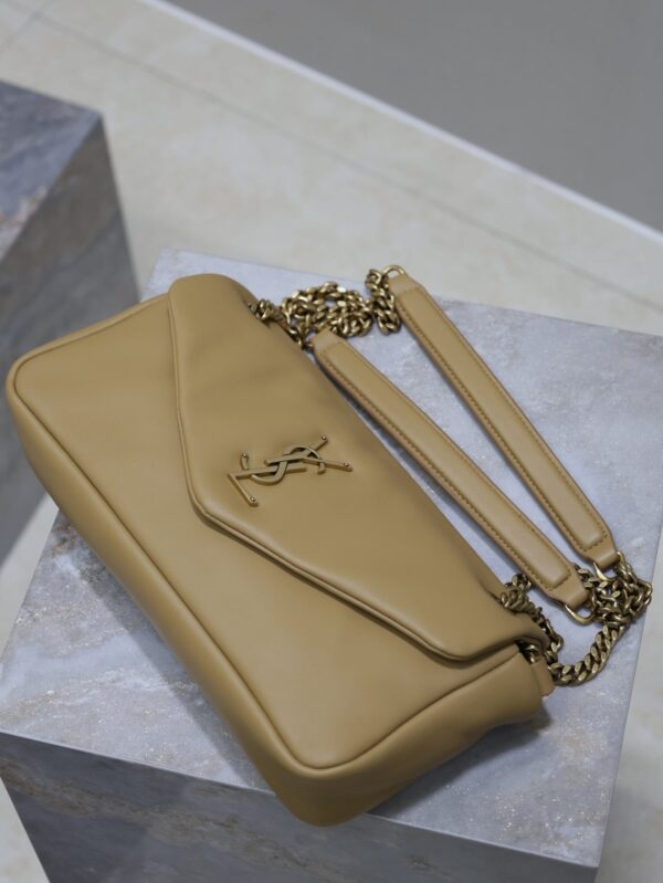 YSL 25S CALYPSO HANDBAG 26 IN LIGHT BROWN LAMBSKIN GOLD HARDWARE