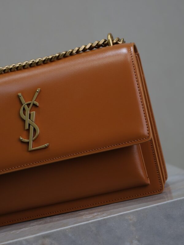 img_f8c0bdc9_20240904_i1725435486_5633_7_jpg YSL 25S SUNSET BAG 22 IN DARK CARAMEL CALFSKIN GOLD HARDWRE