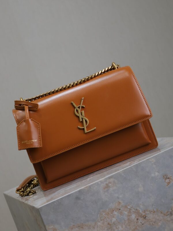 img_f8c0bdc9_20240904_i1725435486_6085_0_jpg YSL 25S SUNSET BAG 22 IN DARK CARAMEL CALFSKIN GOLD HARDWRE