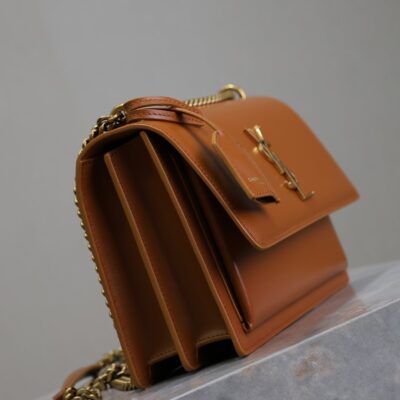 img_f8c0bdc9_20240904_i1725435486_6357_1_jpg YSL 25S SUNSET BAG 22 IN DARK CARAMEL CALFSKIN GOLD HARDWRE