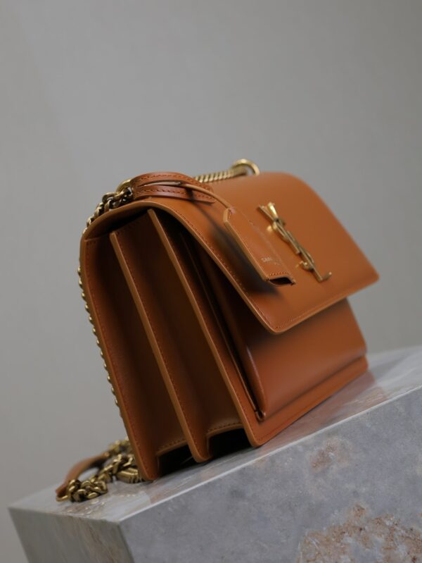 img_f8c0bdc9_20240904_i1725435486_6357_1_jpg YSL 25S SUNSET BAG 22 IN DARK CARAMEL CALFSKIN GOLD HARDWRE
