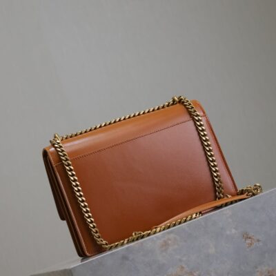 img_f8c0bdc9_20240904_i1725435486_956_2_jpg YSL 25S SUNSET BAG 22 IN DARK CARAMEL CALFSKIN GOLD HARDWRE