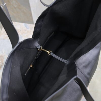 TOTE BAG 50 IN BLACK CALFSKIN