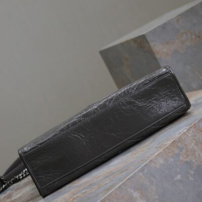 NIKI SHOPPING BAG 33 IN GRAY CRUMPLED CALFSKIN