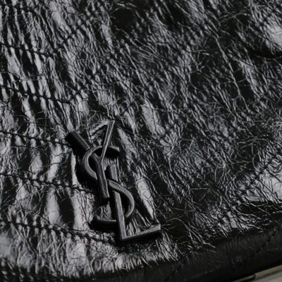 NIKI SHOPPING BAG 33 IN BLACK CRUMPLED CALFSKIN SILVER HARDWARE