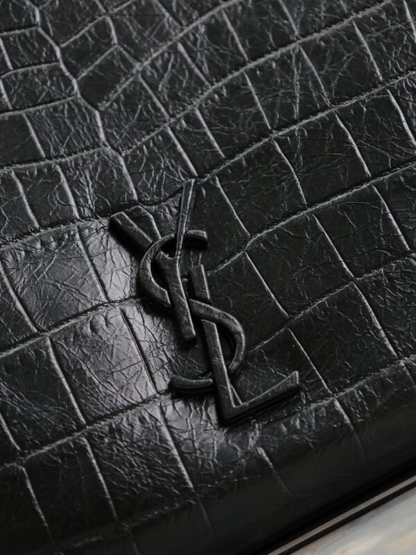 NIKI SHOPPING BAG 33 IN BLACK CROCODILE-EMBOSSED CALFSKIN