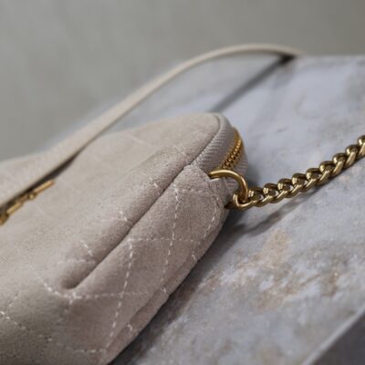 img_f8c0bdc9_20240914_i1726299815_3890_5_jpg GABY ZIPPED POUCH 19 IN GRAY MATTE SUEDE GOLD HARDWARE