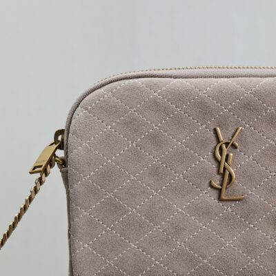 img_f8c0bdc9_20240914_i1726299815_8314_4_jpg GABY ZIPPED POUCH 19 IN GRAY MATTE SUEDE GOLD HARDWARE