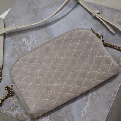 img_f8c0bdc9_20240914_i1726299816_7226_8_jpg GABY ZIPPED POUCH 19 IN GRAY MATTE SUEDE GOLD HARDWARE