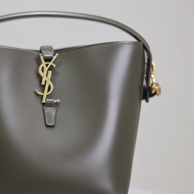 YSL 25S LE 37 MINI 20 IN DARK OLIVE CALFSKIN GOLD HARDWARE