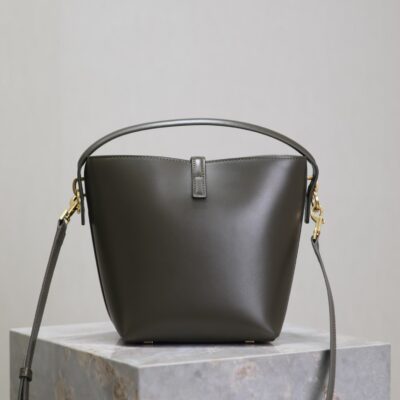 YSL 25S LE 37 MINI 20 IN DARK OLIVE CALFSKIN GOLD HARDWARE