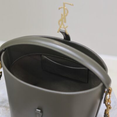 YSL 25S LE 37 MINI 20 IN DARK OLIVE CALFSKIN GOLD HARDWARE
