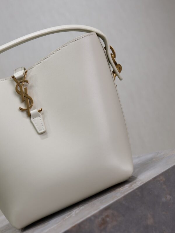 YSL 25S LE 37 BAG 20 IN DUSTY GRAY CALFSKIN GOLD HARDWARE