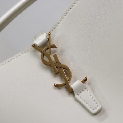 YSL 25S LE 37 BAG 20 IN DUSTY GRAY CALFSKIN GOLD HARDWARE