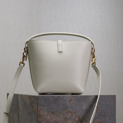 YSL 25S LE 37 BAG 20 IN DUSTY GRAY CALFSKIN GOLD HARDWARE