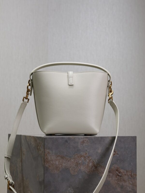 YSL 25S LE 37 BAG 20 IN DUSTY GRAY CALFSKIN GOLD HARDWARE