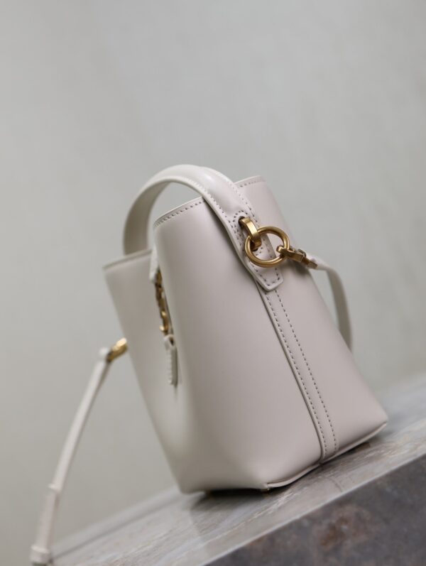 YSL 25S LE 37 MINI 15 IN DUSTY GRAY CALFSKIN GOLD HARDWARE