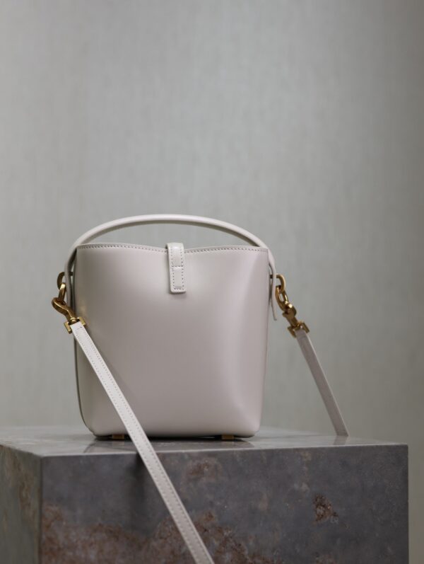 YSL 25S LE 37 MINI 15 IN DUSTY GRAY CALFSKIN GOLD HARDWARE