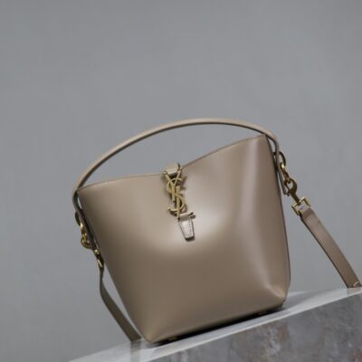 YSL 25S LE 37 BUCKET 20 IN BEIGE CALFSKIN GOLD HARDWARE