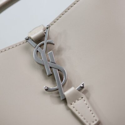 YSL 25S LE 37 BAG 20 IN DUSTY GRAY CALFSKIN SILVER HARDWARE