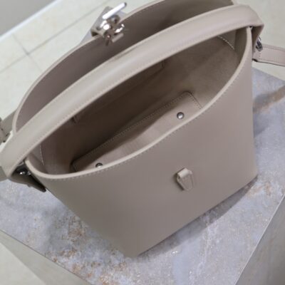 YSL 25S LE 37 BAG 20 IN DUSTY GRAY CALFSKIN SILVER HARDWARE