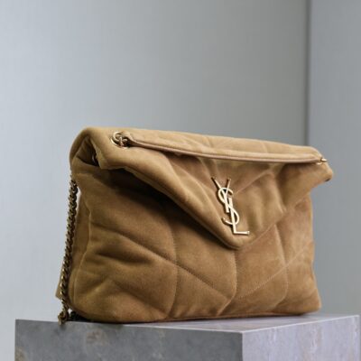 img_f8c0bdc9_20241023_i1729671549_2226_5_jpg YSL 25S LOULOU PUFFER GM 35 IN TAN BROWN SUEDE GOLD HARDWRE