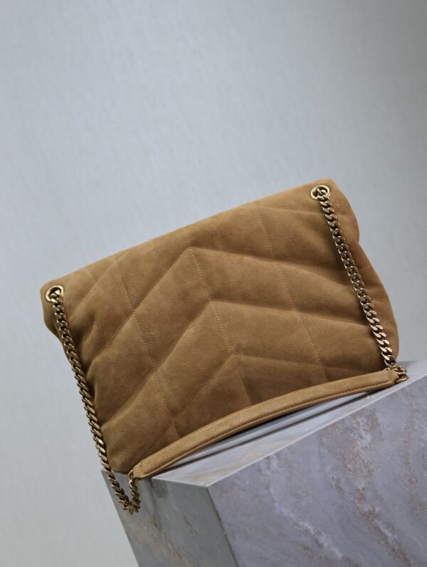 img_f8c0bdc9_20241023_i1729671549_5029_2_jpg YSL 25S LOULOU PUFFER GM 35 IN TAN BROWN SUEDE GOLD HARDWRE