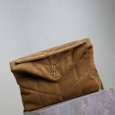 img_f8c0bdc9_20241023_i1729671549_5461_8_jpg YSL 25S LOULOU PUFFER GM 35 IN TAN BROWN SUEDE GOLD HARDWRE