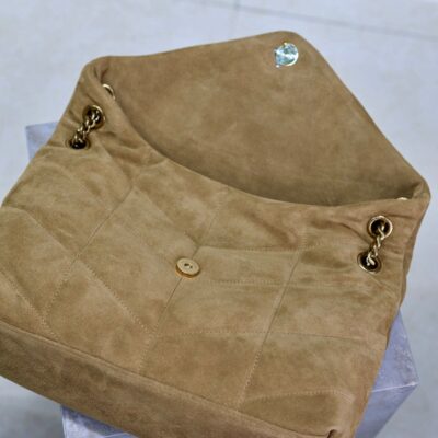 img_f8c0bdc9_20241023_i1729671549_7209_7_jpg YSL 25S LOULOU PUFFER GM 35 IN TAN BROWN SUEDE GOLD HARDWRE
