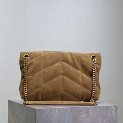 img_f8c0bdc9_20241023_i1729671937_5827_0_jpg YSL 25S LOULOU PUFFER MM 29 IN TAN BROWN SUEDE GOLD HARDWRE