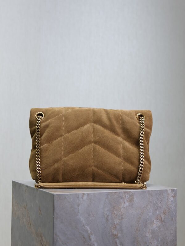 img_f8c0bdc9_20241023_i1729671937_5827_0_jpg YSL 25S LOULOU PUFFER MM 29 IN TAN BROWN SUEDE GOLD HARDWRE