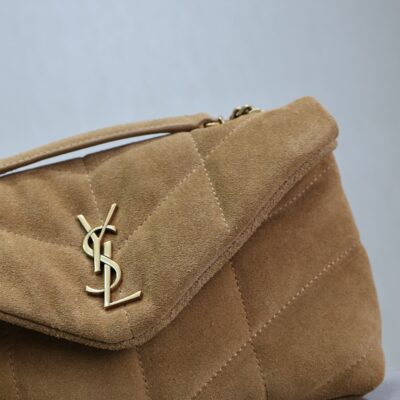img_f8c0bdc9_20241023_i1729672204_816_0_jpg YSL 25S LOULOU PUFFER MINI 23 IN TAN BROWN SUEDE GOLD HARDWRE