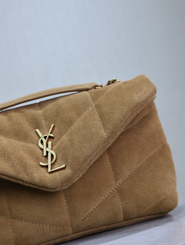 img_f8c0bdc9_20241023_i1729672204_816_0_jpg YSL 25S LOULOU PUFFER MINI 23 IN TAN BROWN SUEDE GOLD HARDWRE