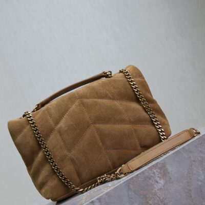 img_f8c0bdc9_20241023_i1729672205_3716_0_jpg YSL 25S LOULOU PUFFER MINI 23 IN TAN BROWN SUEDE GOLD HARDWRE
