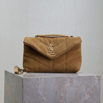 img_f8c0bdc9_20241023_i1729672205_9884_0_jpg YSL 25S LOULOU PUFFER MINI 23 IN TAN BROWN SUEDE GOLD HARDWRE