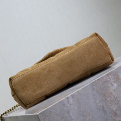 img_f8c0bdc9_20241023_i1729672206_7320_0_jpg YSL 25S LOULOU PUFFER MINI 23 IN TAN BROWN SUEDE GOLD HARDWRE