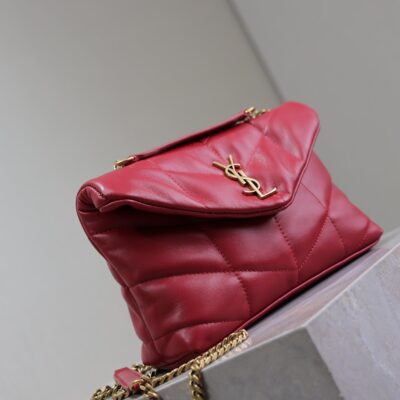 PUFFER TOY 23 IN RED LAMBSKIN GOLD HARDWARE