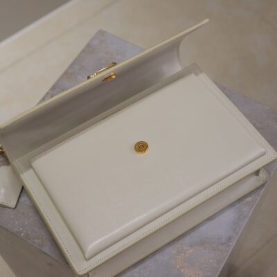YSL 25S SUNSET MM 25 IN IVORY CALFSKIN GOLD HARDWARE