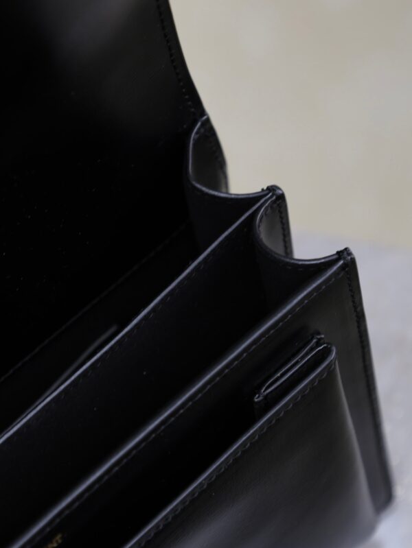 YSL 25S SUNSET BAG 22 IN BLACK CALFSKIN AND SUEDE GOLD HARDWRE