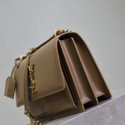 img_f8c0bdc9_20241106_i1730875334_2513_2_jpg YSL 25S SUNSET BAG 22 IN BROWN CALFSKIN GOLD HARDWRE