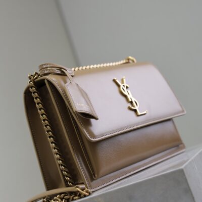 img_f8c0bdc9_20241106_i1730875334_6004_7_jpg YSL 25S SUNSET BAG 22 IN BROWN CALFSKIN GOLD HARDWRE