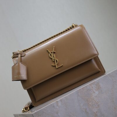 img_f8c0bdc9_20241106_i1730875334_8511_0_jpg YSL 25S SUNSET BAG 22 IN BROWN CALFSKIN GOLD HARDWRE