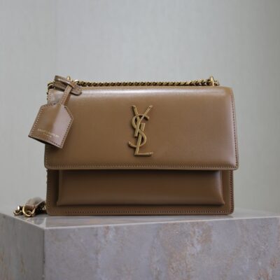 img_f8c0bdc9_20241106_i1730875334_8846_5_jpg YSL 25S SUNSET BAG 22 IN BROWN CALFSKIN GOLD HARDWRE
