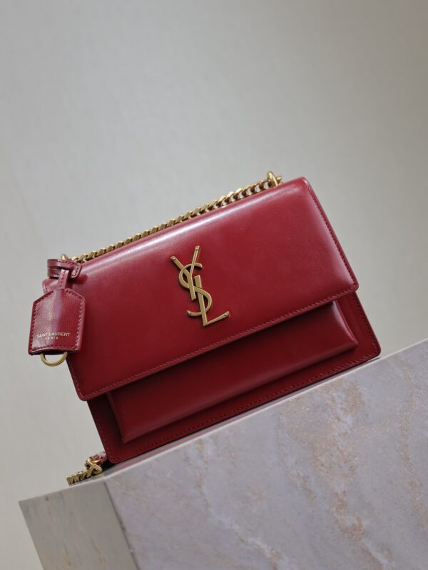 img_f8c0bdc9_20241106_i1730876007_1747_4_jpg YSL 25S SUNSET BAG 22 IN CRIMSON RED CALFSKIN GOLD HARDWRE