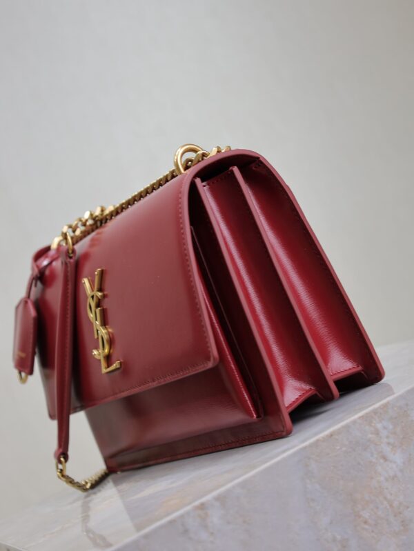 img_f8c0bdc9_20241106_i1730876007_4265_2_jpg YSL 25S SUNSET BAG 22 IN CRIMSON RED CALFSKIN GOLD HARDWRE