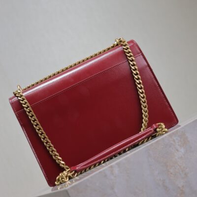 img_f8c0bdc9_20241106_i1730876007_6171_8_jpg YSL 25S SUNSET BAG 22 IN CRIMSON RED CALFSKIN GOLD HARDWRE