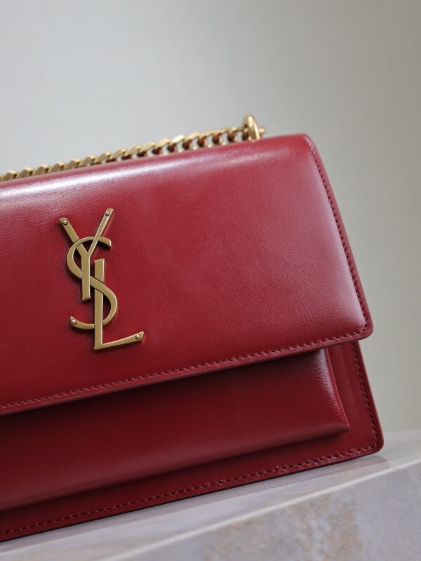 img_f8c0bdc9_20241106_i1730876007_6734_5_jpg YSL 25S SUNSET BAG 22 IN CRIMSON RED CALFSKIN GOLD HARDWRE