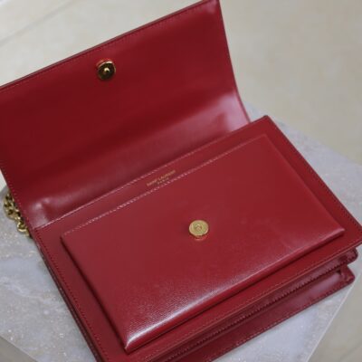 img_f8c0bdc9_20241106_i1730876007_7151_6_jpg YSL 25S SUNSET BAG 22 IN CRIMSON RED CALFSKIN GOLD HARDWRE