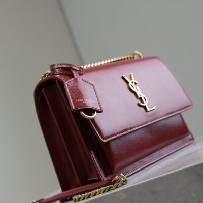 img_f8c0bdc9_20241106_i1730876007_9007_1_jpg YSL 25S SUNSET BAG 22 IN CRIMSON RED CALFSKIN GOLD HARDWRE